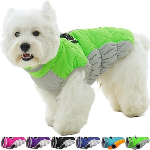 Miniatura 52 de Chaqueta de invierno para perro, acogedora y reflectante, impermeable, resistente al viento, cálida prenda para mascotas, cómoda ropa de forro polar