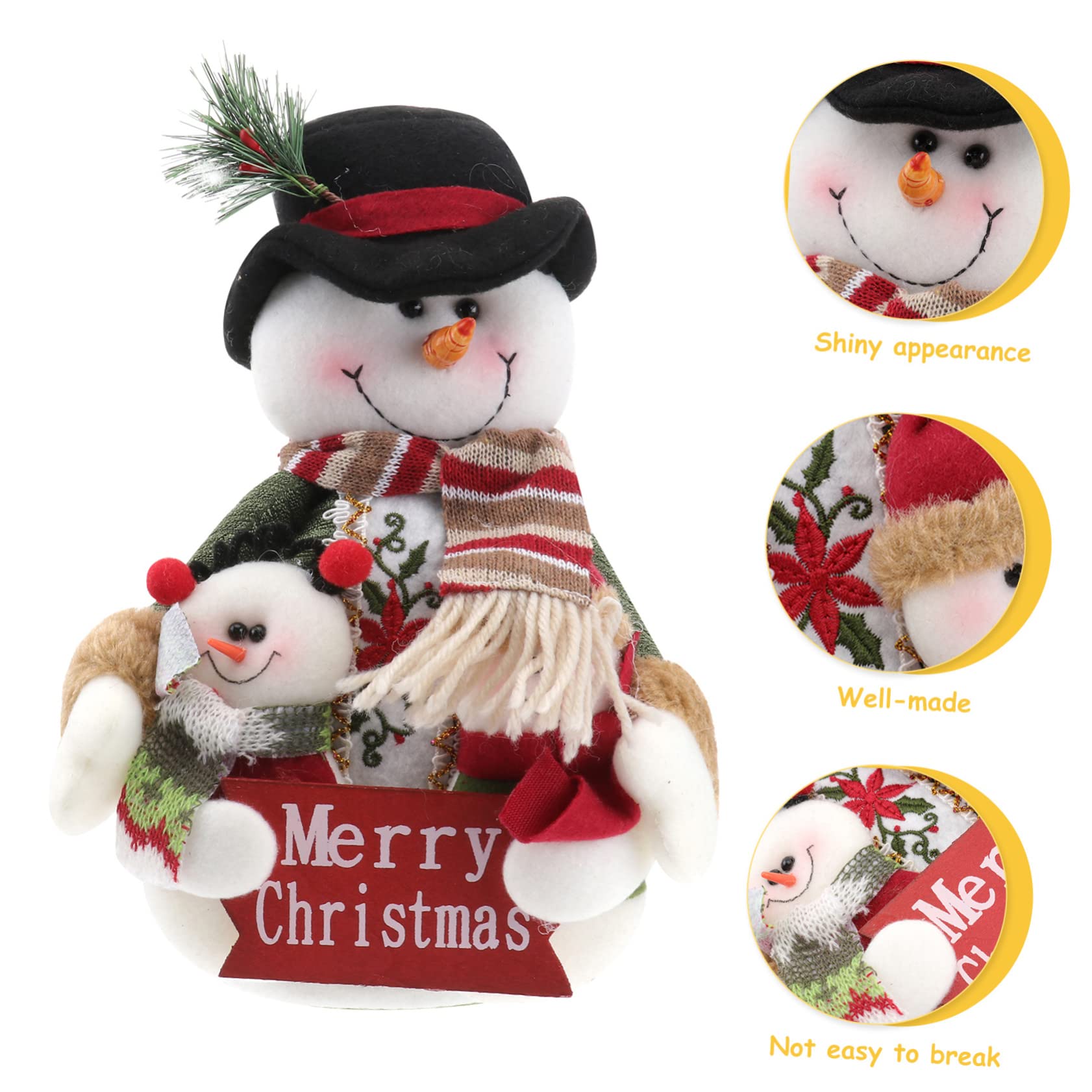 Abaodam 2 Piezas Adorno De Muñeco De Nieve Muñecas De Decoración Navideña Muñeca De Papá Noel Estatuilla De Muñeco De Nieve De Peluche Topper De Escritorio Bonecas Adornos Navidad Mayor