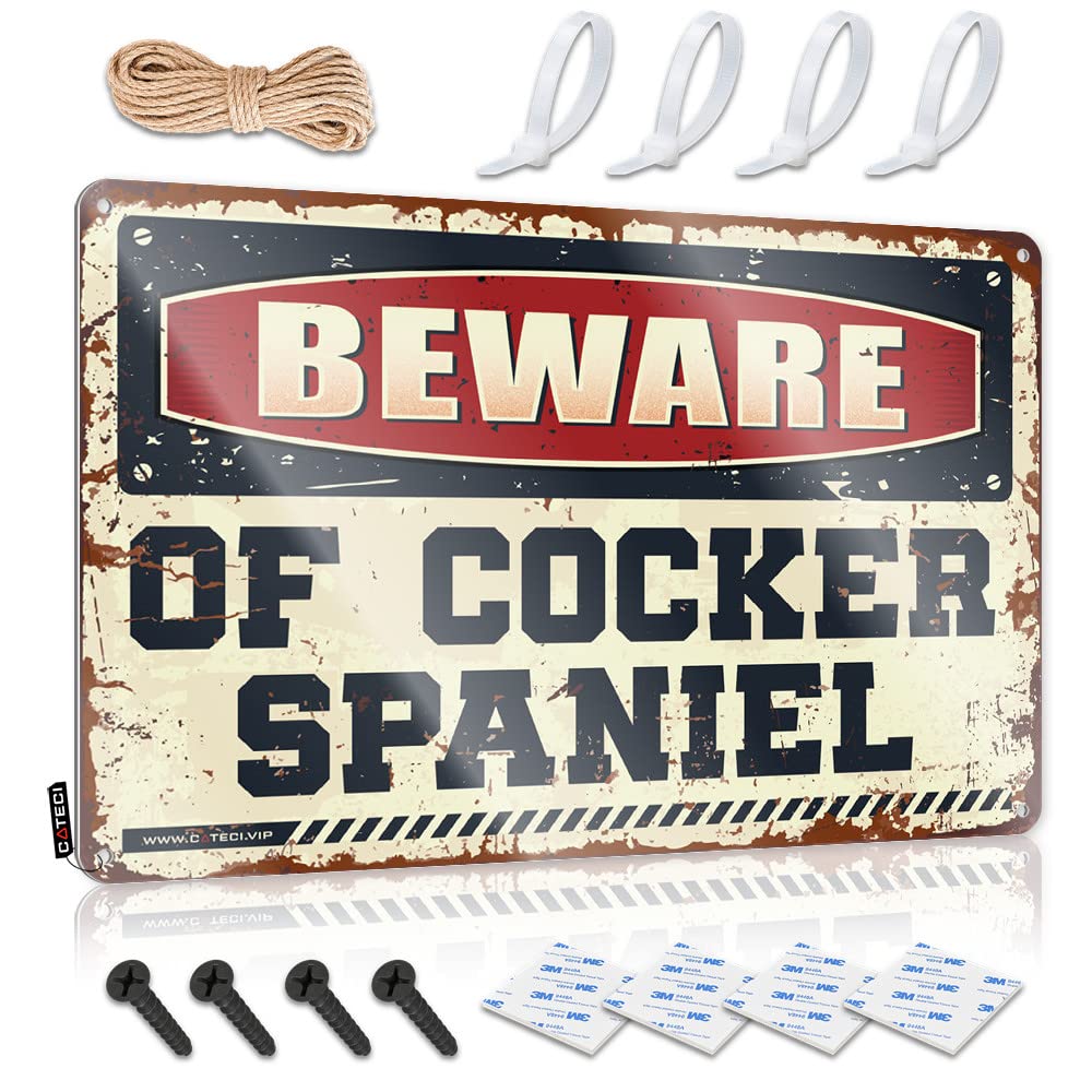 Bar Accessories Man Cave Beware Of Cocker Spaniel Tin Sign Home Bar Metal Signs Tin Sign Funny(20X30CM)