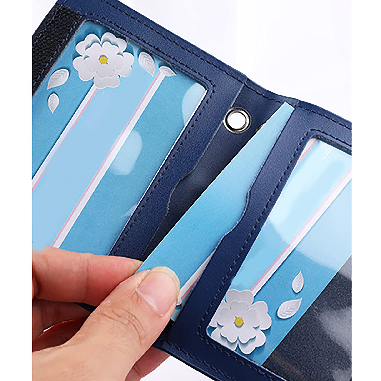 Porte-badge Horizontal En Cuir PU - Lot De 2, Fenêtre Transparente, étanche, Pour Carte D'identité, Permis, Bureau