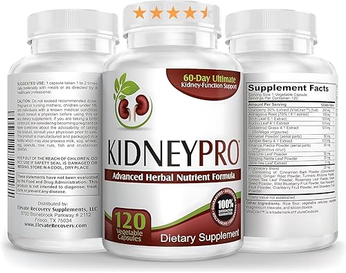 Miniatura 4 de Kidney-Pro con 21 suplementos de salud renal en 1 fórmula (soporte total del riñón), 120 cápsulas.