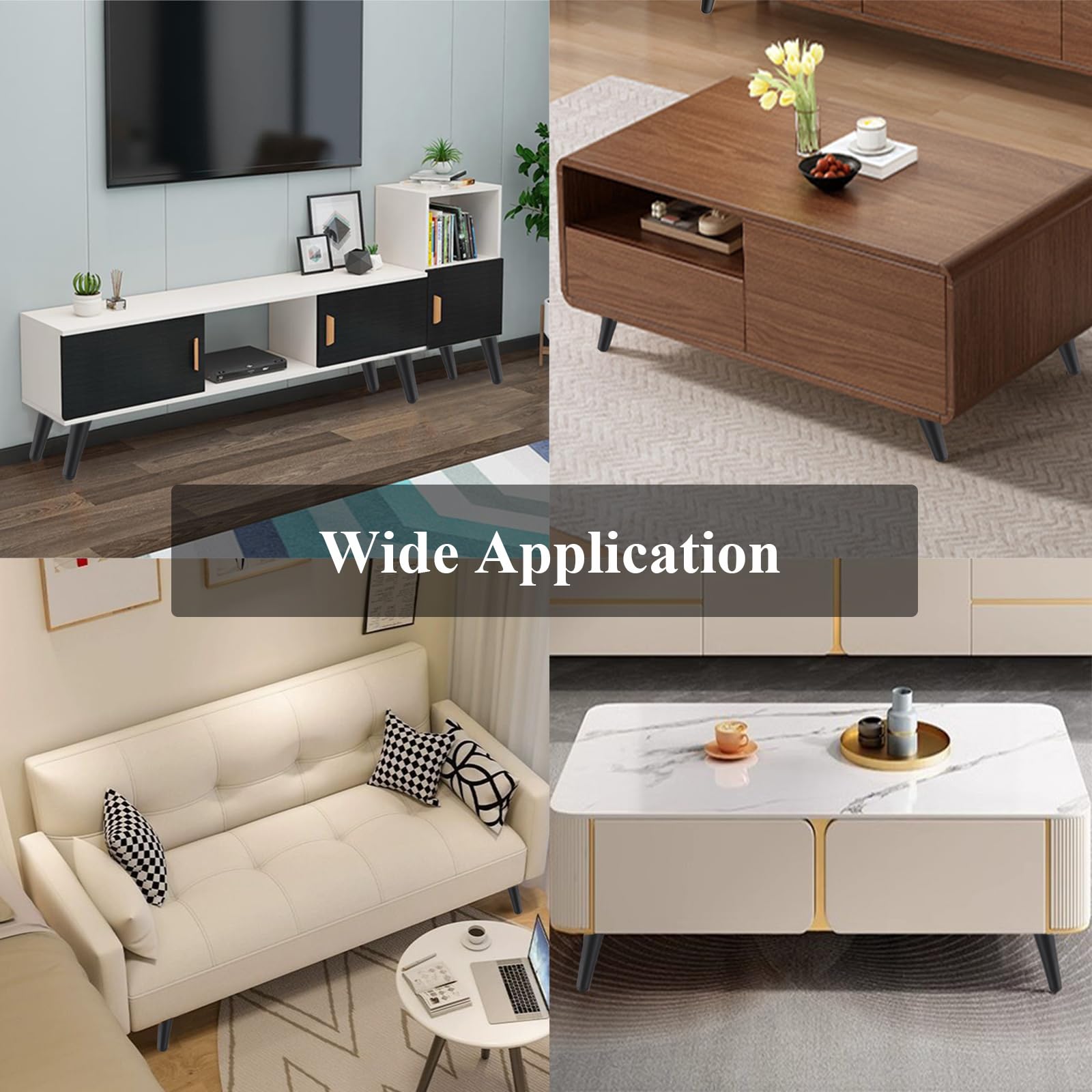 HNJKJEU 4 Pièces Pieds De Meubles,Pieds De Table En Métal Fer