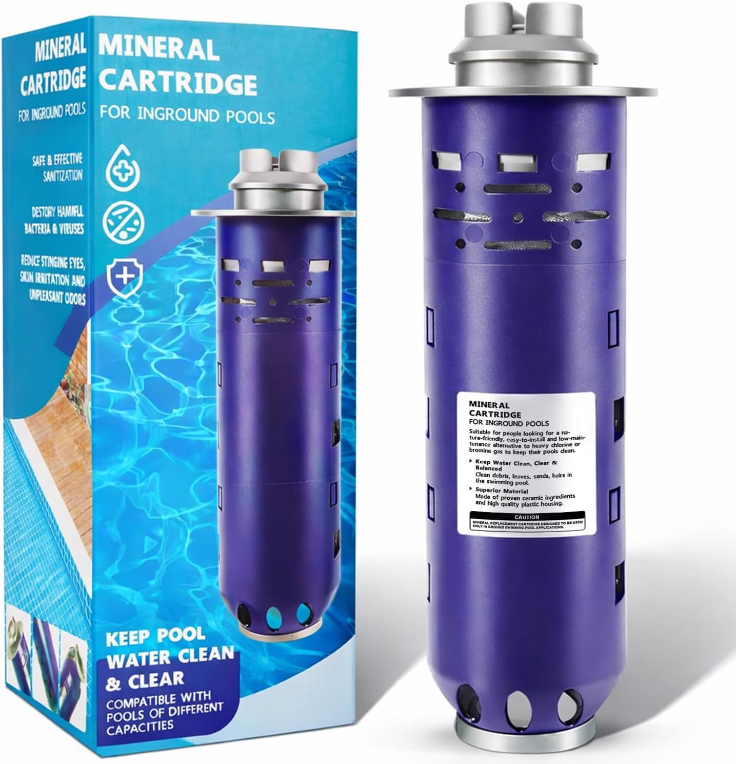 Replacement for Nature2 Duoclear 45 Mineral Cartridge W28002 for All DuoClear Fusion Soft Vision Pro Above Ground Inground System Pool System, Compatible with up to 45000 gallons Pool, W26002
