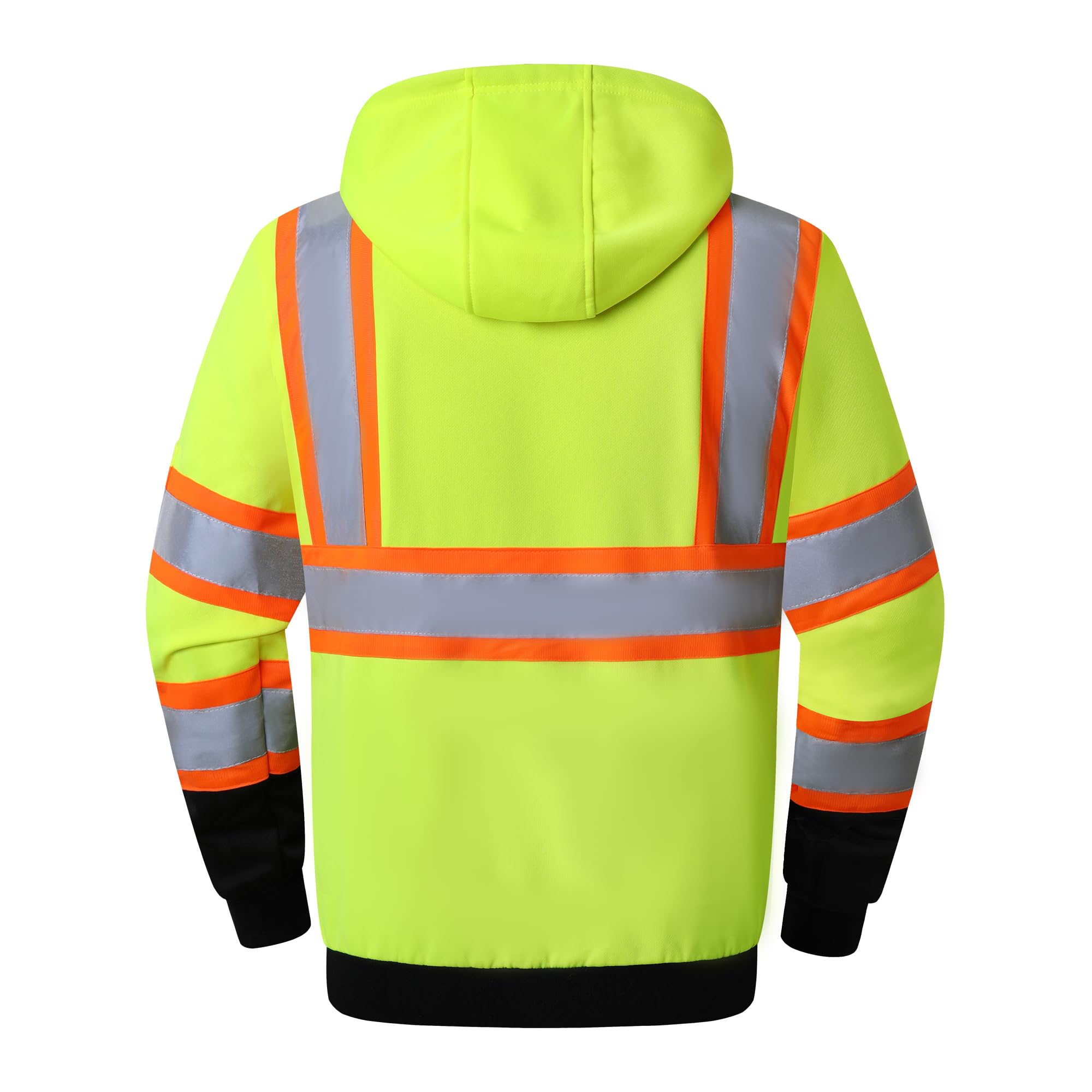 With Zipper Mens Hi Vis Viz Hooded Zip Up Tracksuit Tracksuit High