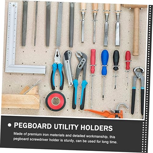 Miniatura 6 de 5 piezas de gancho para tablero de clavijas, soporte de metal, organizador de utensilios de cocina, alicates, ganchos para colgar tablero de