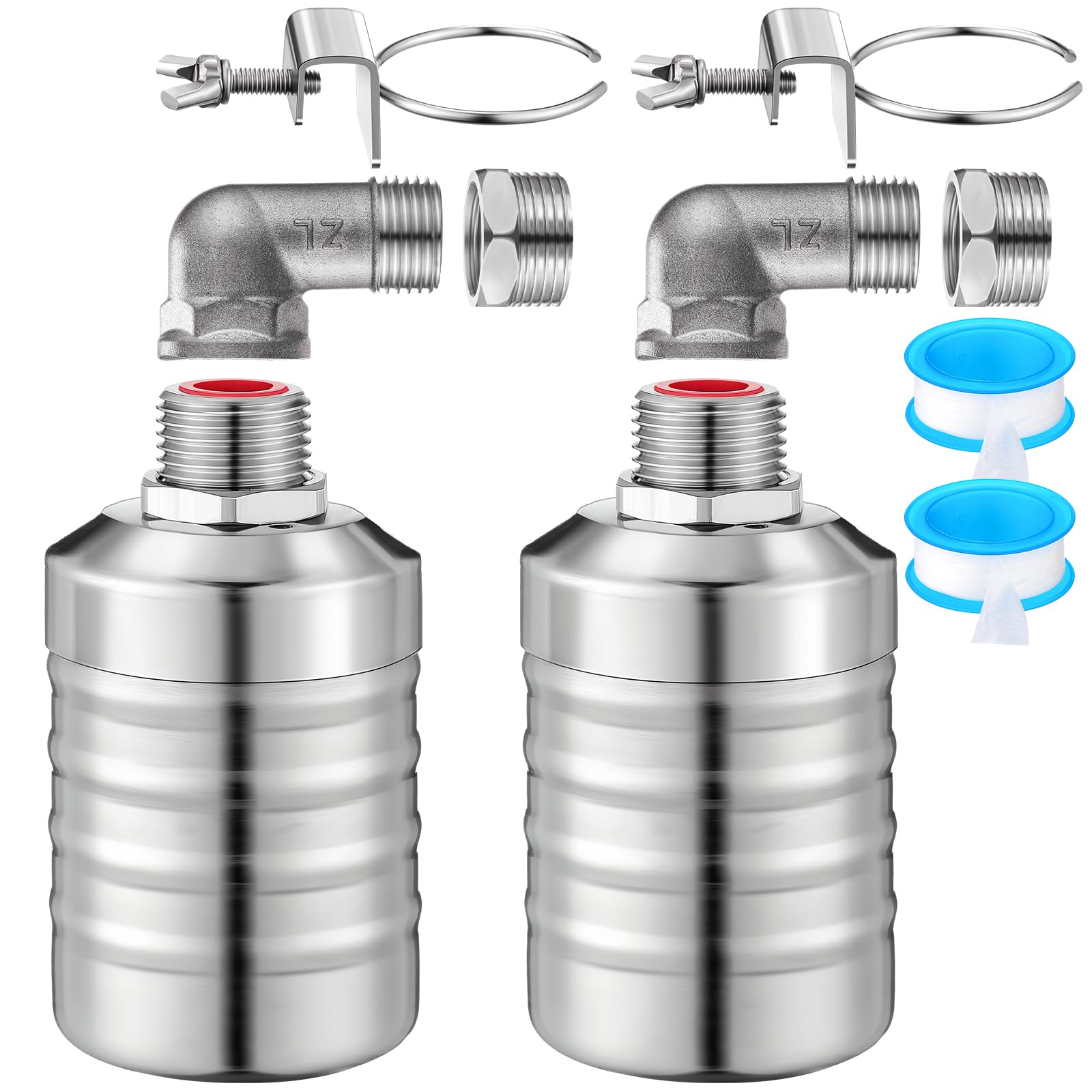 Válvula de flotador de acero inoxidable 304 para tanque de agua automático MorningRo pack de 2