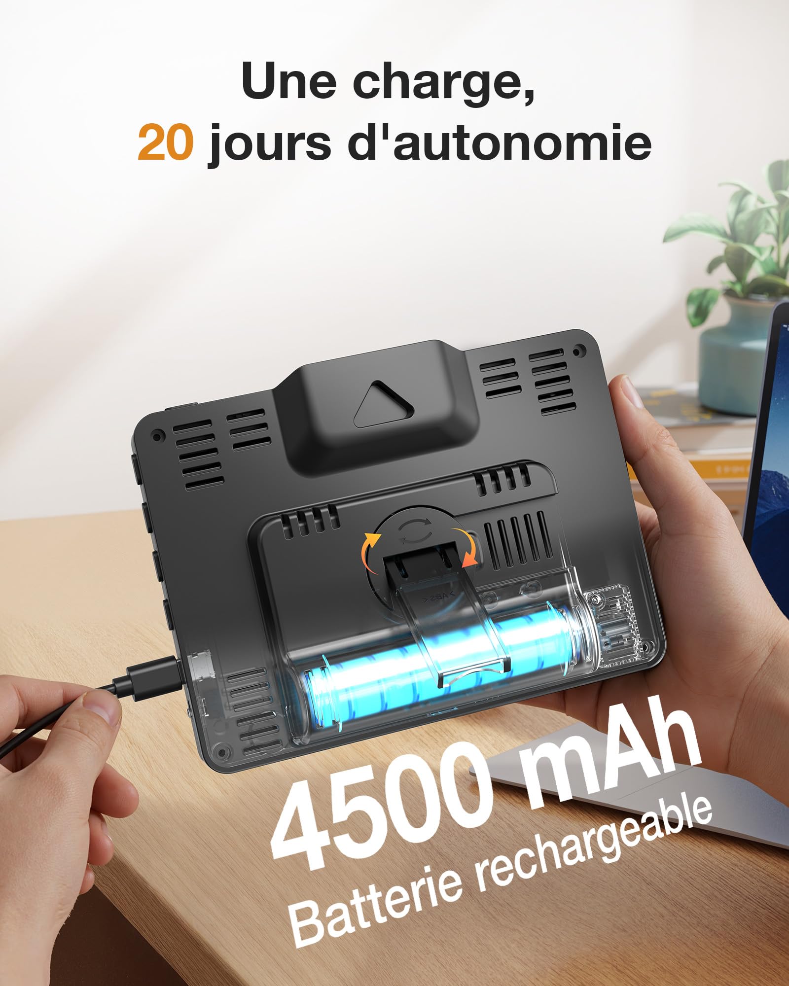 Station Météo BALDR Sans Fil avec Capteur Extérieur, Affichage Numérique Couleur – Thermomètre Hygromètre Intérieur/Extérieur, Prévisions 1h + 12h, Batterie Rechargeable