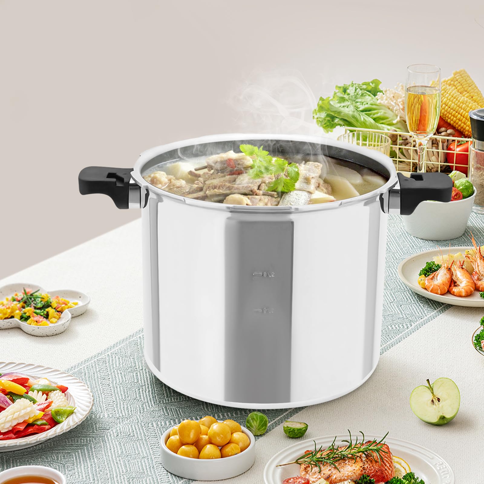 Cocotte Minute, szybkowar aluminiowy 22 l, parownik, garnek indukcyjny, naczynia kuchenne, używane zarówno do kuchenek gazowych, ceramicznych kuchenek elektrycznych i piekarników elektrycznych
