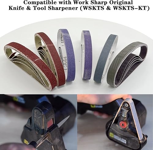 Miniatura 10 de Kit de cinturón de afilado de repuesto de 45 piezas de 12" x 12" para afilador de cuchillos y herramientas de trabajo oficial (WSKTS y WSKTS-KTMk.1