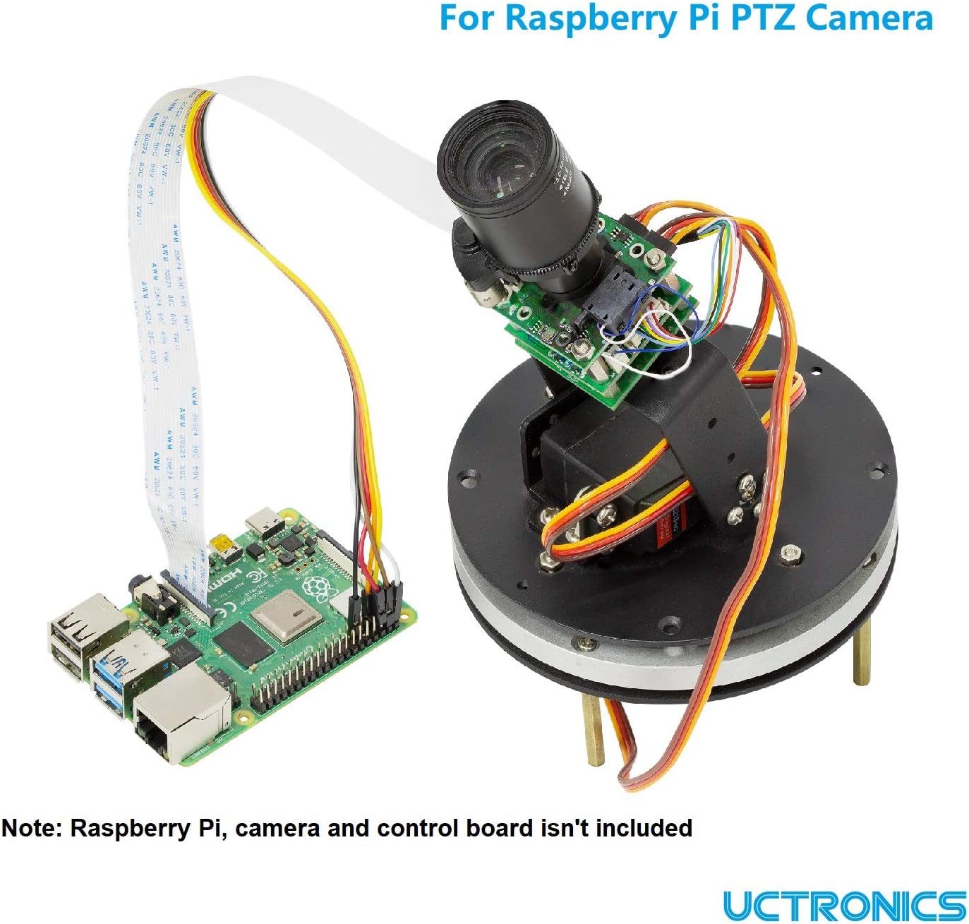 Uр Tо 40% оƒƒ UCTRONICS Pre-Assembled 2 DoF Pan Tilt Digital Servo Kit, Full Metal Bracket for Building Robotic Arms, PTZ Cameras, Raspberry Pi HQ Camera and More