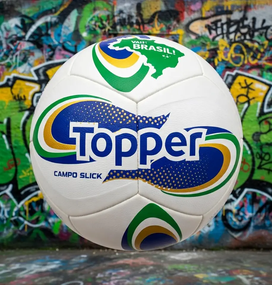 Bola Profissional Futebol de Campo Topper Slick Brasil Oficial Copa do Mundo | Ideal Para Jogos, Treino e Lazer.