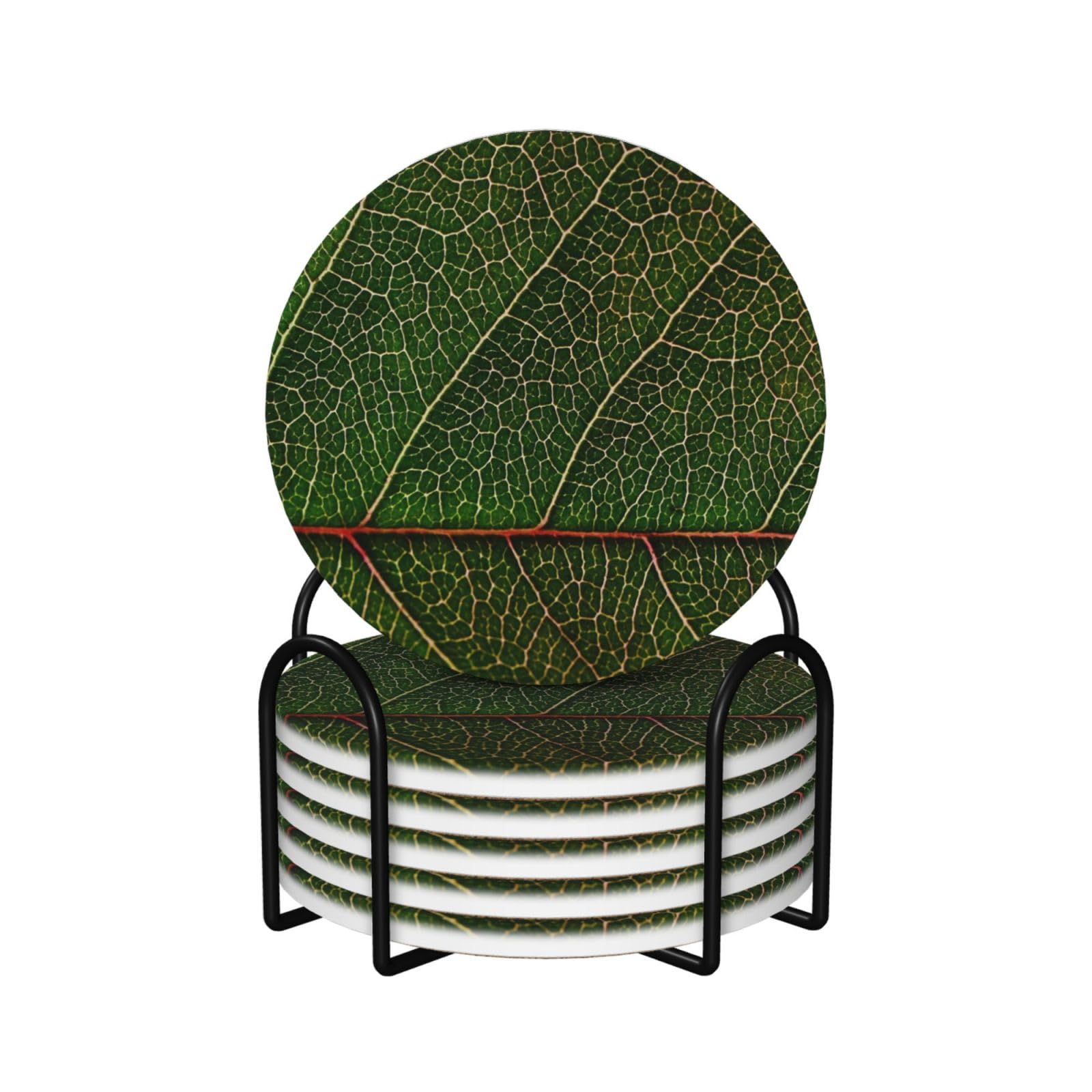 Set di 6 sottobicchieri in ceramica con stampa di venature - accessori eleganti per la cucina e la casa