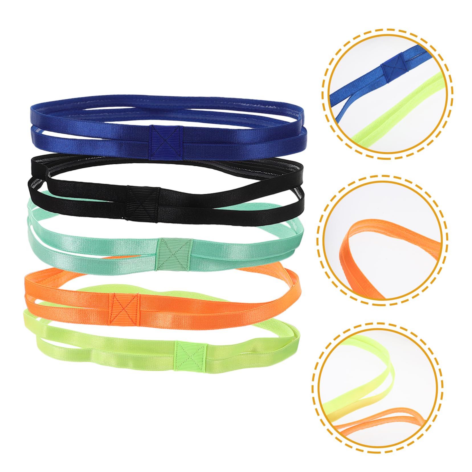Toyvian Teiliges Elastisches Sport Stirnband rutschfest Und Atmungsaktiv Für Yoga Fitness Und Outdoor Aktivitäten Bunten Farben Neon