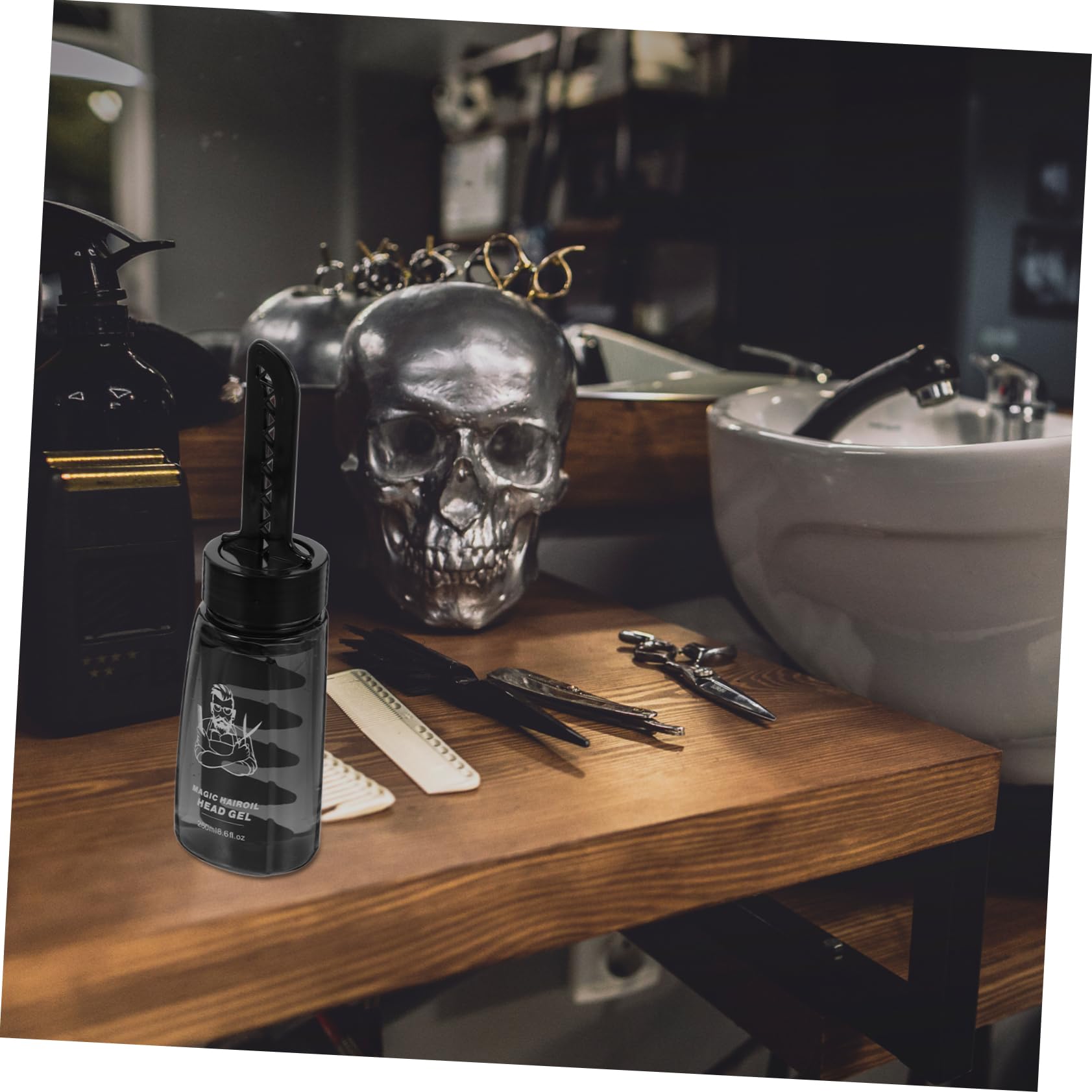 Ipetboom 3piezas Botellas Vacías De Gel Para Cabello Con Peine Aplicador Para Estilo De Cabello Diseño Duradero y Portátil Para Uso Casa o Barbería