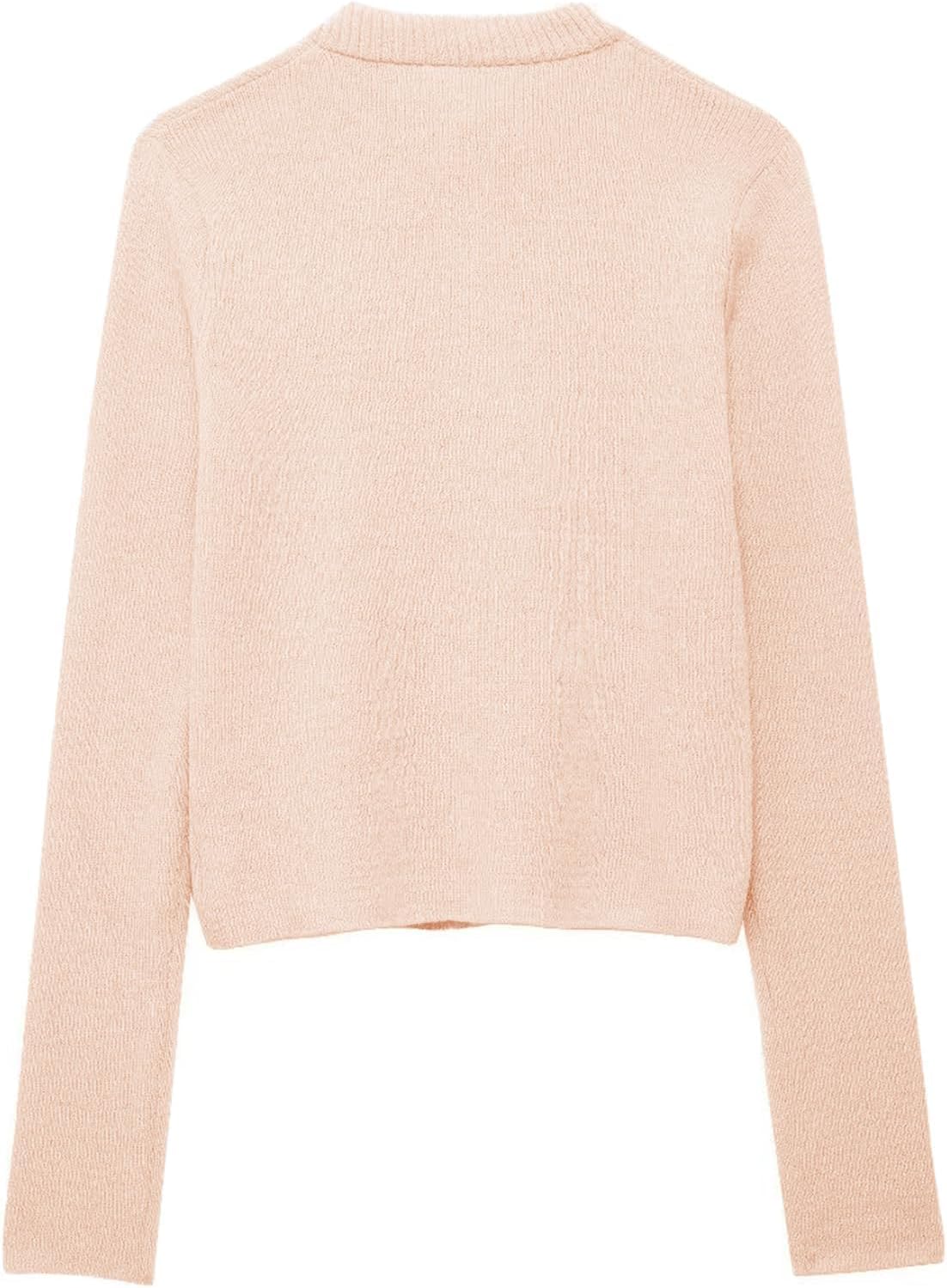 Tie Front Cardigan Sweaters for Women Y2K Bow Tie Open Front Cardigans Crewneck Long Sleeve Sweaters - Image 4