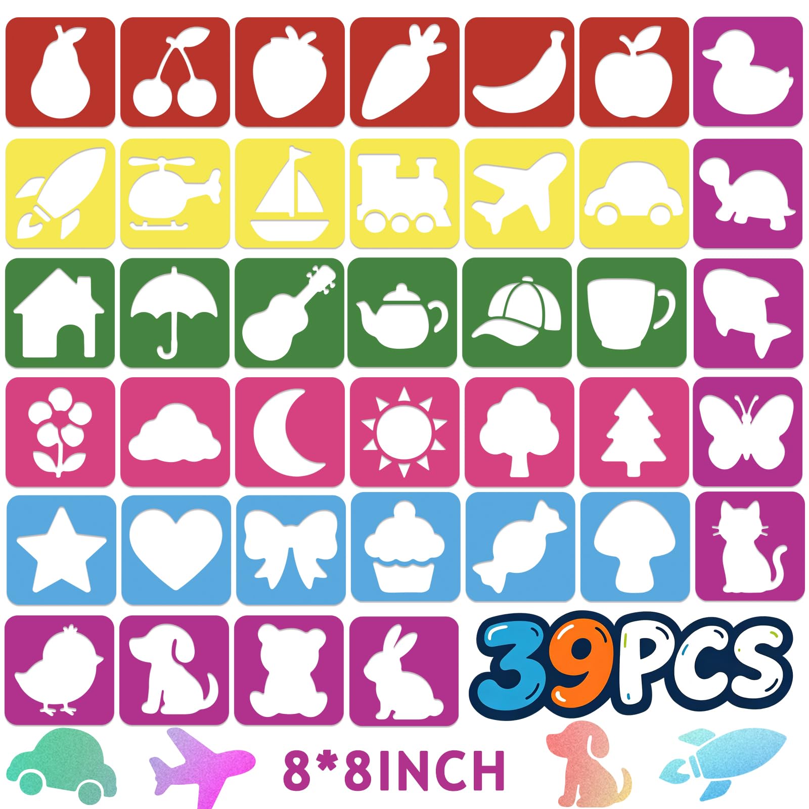 Kids Drawing Stencils - 32 Piece Set -16