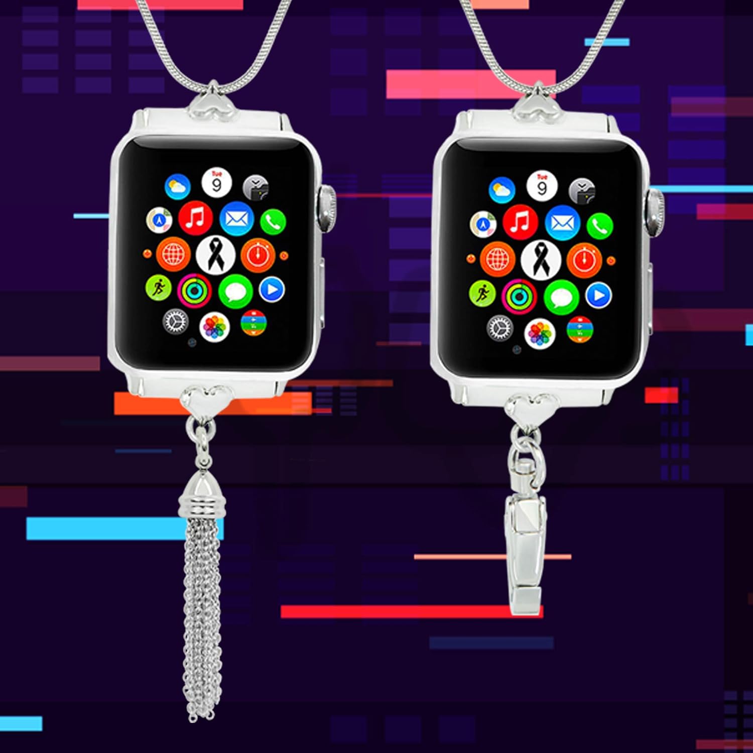 Uр Tо 50% оƒƒ Divoti Apple Watch Necklace – 30 Snake Chain - Apple Watch Necklace/Lanyard w/Clasp for Badge & Key Ring for Keys – iWatch Necklace Changer for Apple Watch- 42/44 mm - Entirely Surgical Stainless