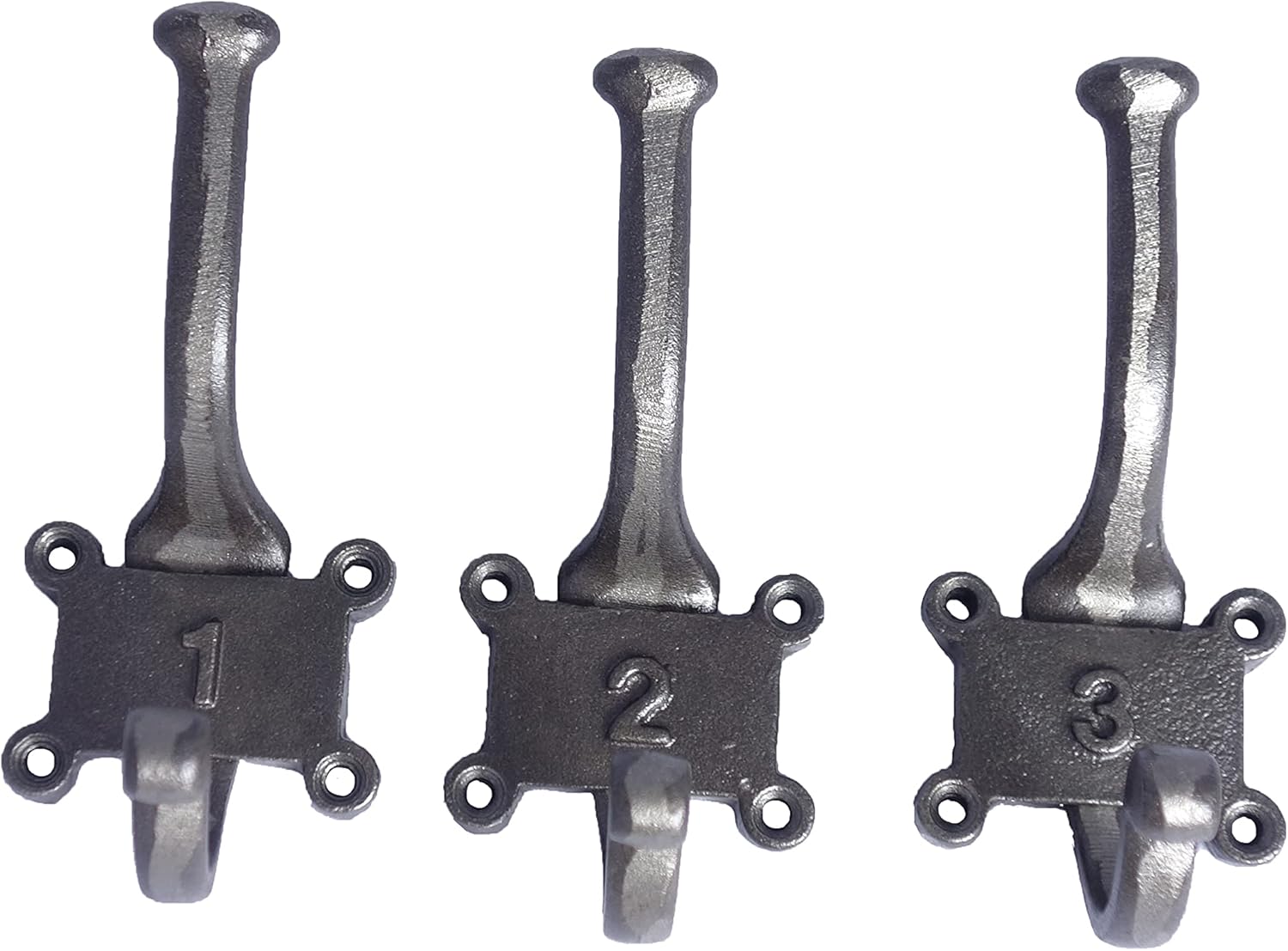 HomeHarmony® Antique Style Set of 3 Numbered Cast Iron Wall Mounted