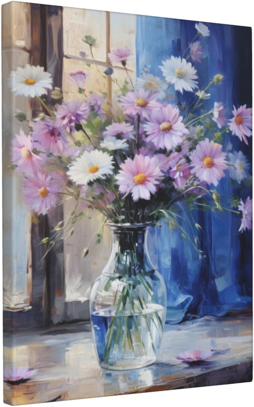 Qchaor Flowers In Balcony Vases On Table Hanging In The