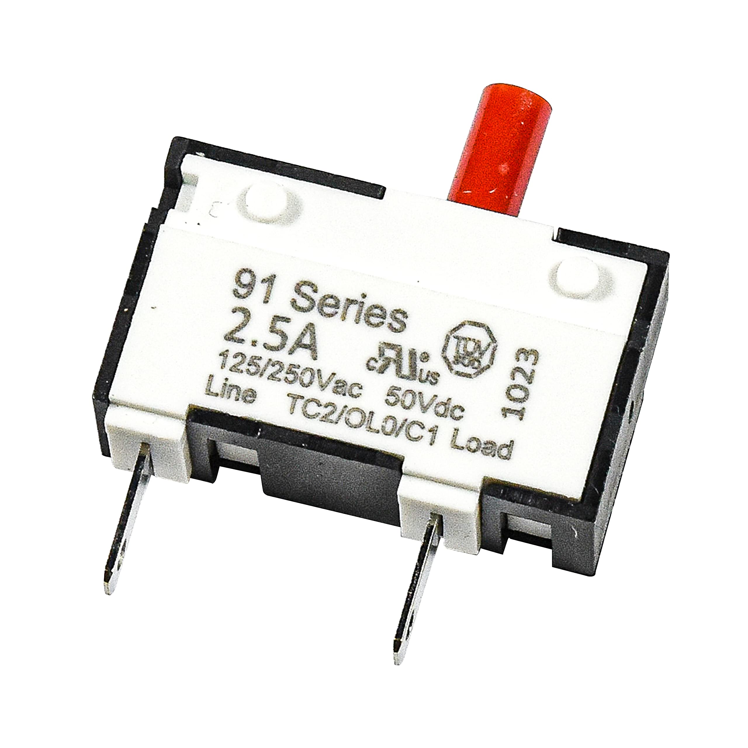 HQRP Push-to-Reset Thermal Circuit Breaker Switch 91-Series Compatible with Dyson 917733-01 DY-91773301 916168-01 DC27 DC41 DC65 DC66 UP13 UP19 UP20 Upright Vacuum 125VAC 50VDC 2.5A, Brushroll Reset