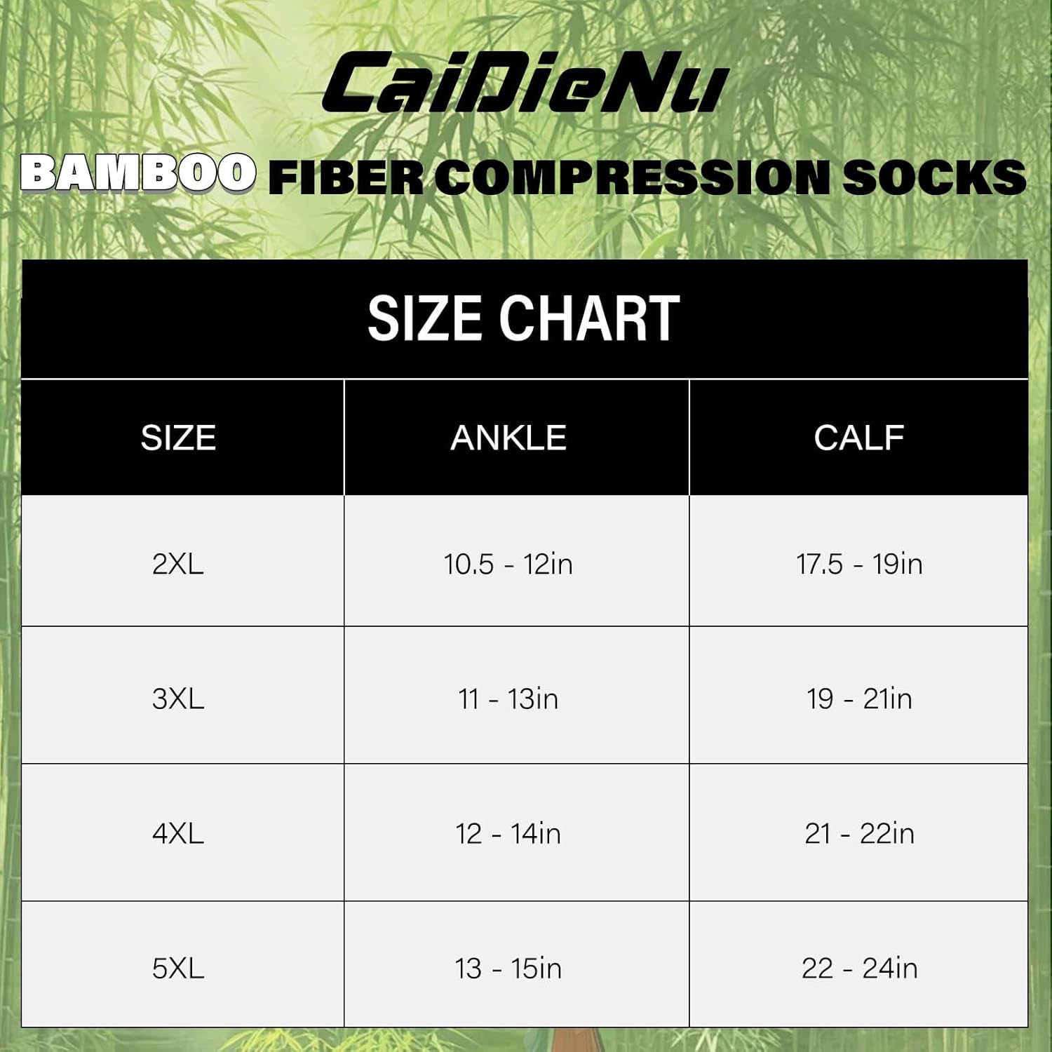 CaiDieNu Bamboo Viscose Compression Socks: Wide Calf Plus Size Compression Socks for Women and Men Nurses Travel Pregnant - Image 7