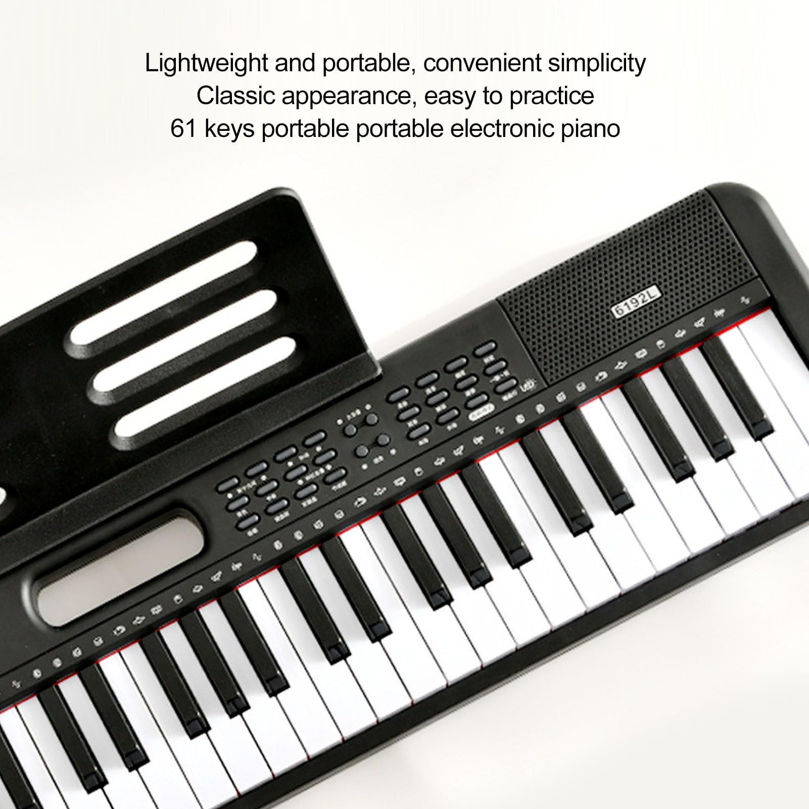 61 tastie per per per elettronica per digitale tastiera musicale con microfono per altoparlanti incorporato per principianti adulti bambini che imparano strumenti musicali neri