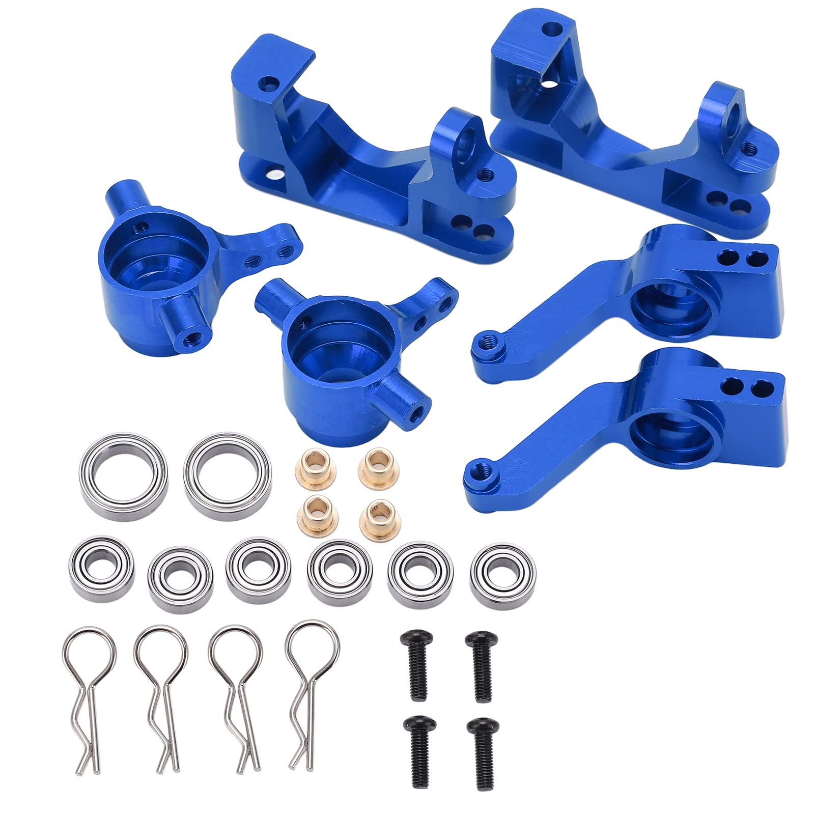 VBESTLIFE Set Di Fuselli E Cuscinetti In Metallo Per Lo Sterzo (C-Hub), Parti Di Ricambio E Aggiornamento Per Auto RC Fuoristrada Traxxas 1/10 Slash 4x4, Colore Rosso - 2