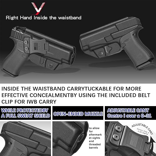 Miniatura 7 de G3C Holster IWB Kydex for Taurus G3C  G2C  G2S  G2  PT111  PT140 Pistol - 9mm  .40 S&W  Inside Waistband Concealed Carry  Adj. Cant & 'Posi-Click'