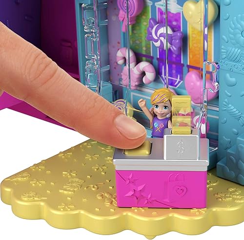 Miniatura 5 de Polly Pocket Juguete de viaje, juego de oso de chicles con 2 micro muñecas y 26 accesorios sorpresa, juguete de animal compacto