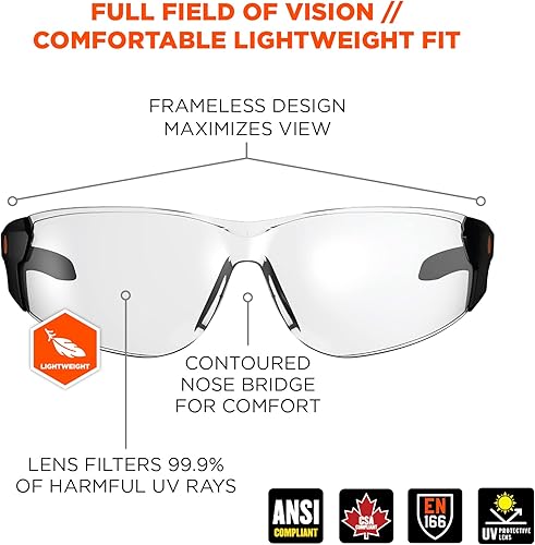 Miniatura 2 de Ergodyne Skullerz SAGA - Gafas de seguridad antiarañazos, antivaho, ANSI z87.1