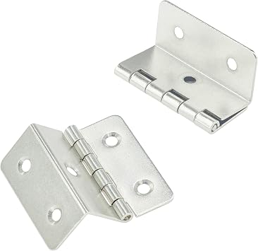 8 PCS Three Fold Hinges – Durable Metal Folding Hinges (Silver)