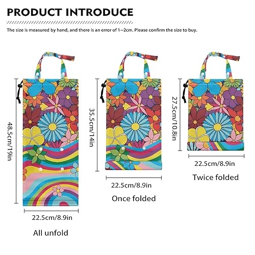 Miniatura 5 de Bolsa de basura plegable para automóvil, cubo de basura automotriz para viajes y uso al aire libre, bolsa de basura con estampado de flores para