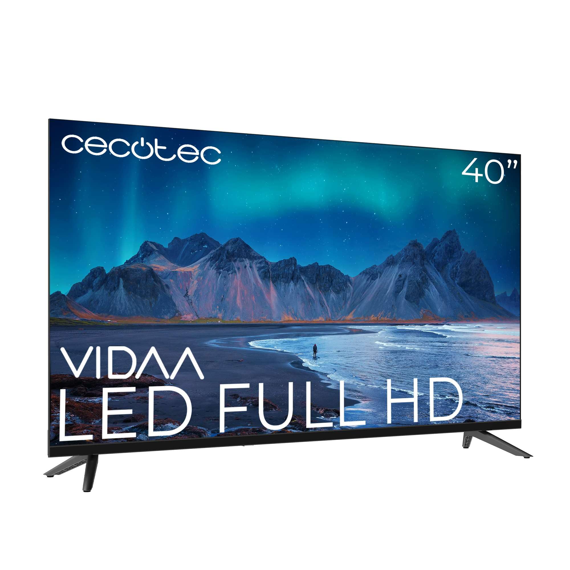 Cecotec Smart TV, Televisor LED de 40 Pulgadas Resolución Full HD A5 Series ALF50040. TV VIDAA, Dolby Audio, Smart TV VIDAA, WiFi Integrado, Chromecast, 3 HDMI y 2 USB, Altavoces 16W