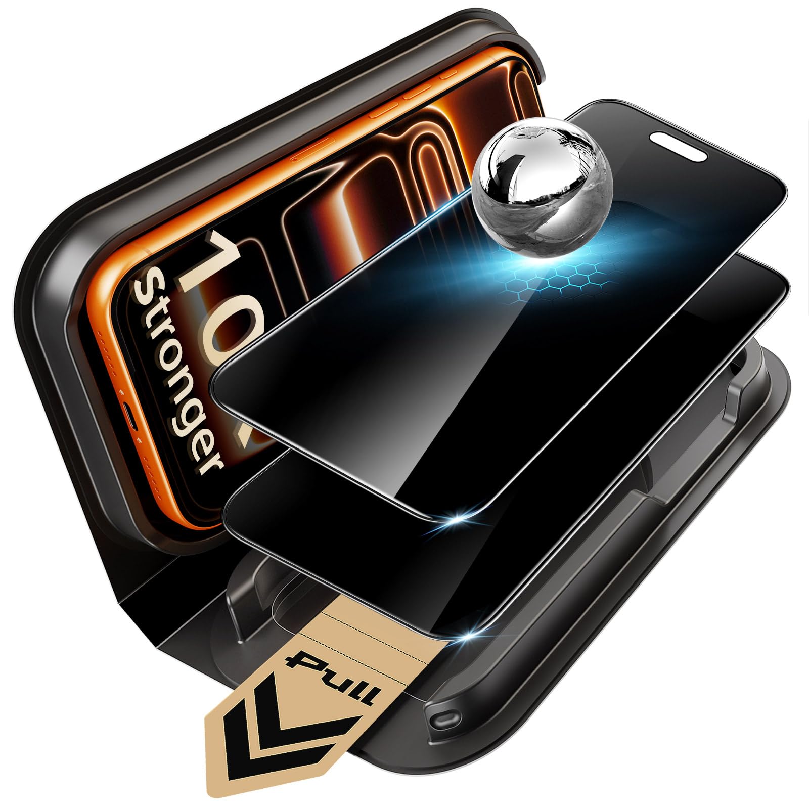ESR Lot de 2 Verre Trempé Anti-Espion pour iPhone 17 Pro Max, Armorite Pro
