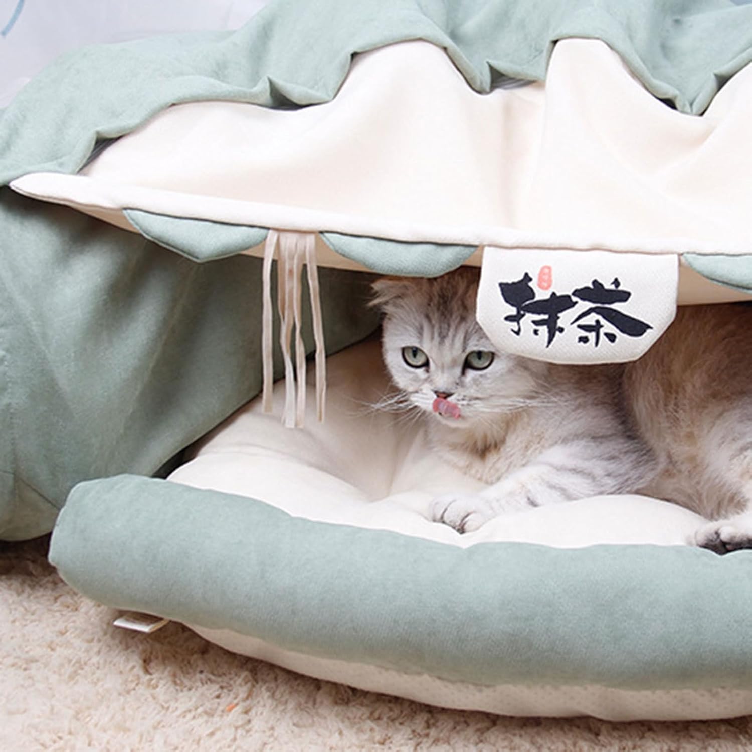Foldable Cat Tunnel | Soft Cat Bed with Tunnel | Multi-Functional Pet Supplies, Foldable Cave, Pet, Portable Bed, Kittens Toys for Sleep Entertainment Exercise