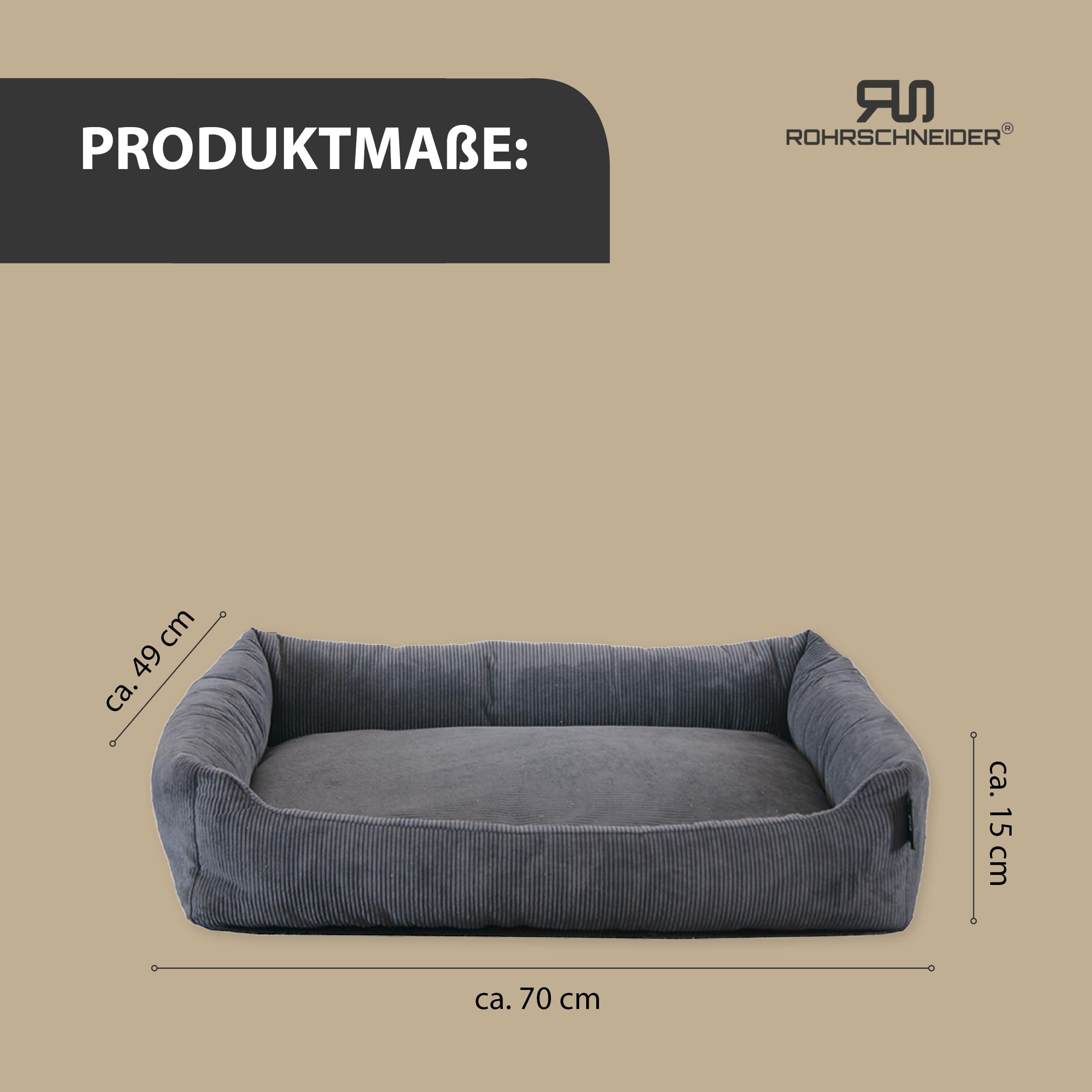 Rohrschneider Katzenbett Cordstoff mit Spielkugelset (Anthrazit, Cordstoff)