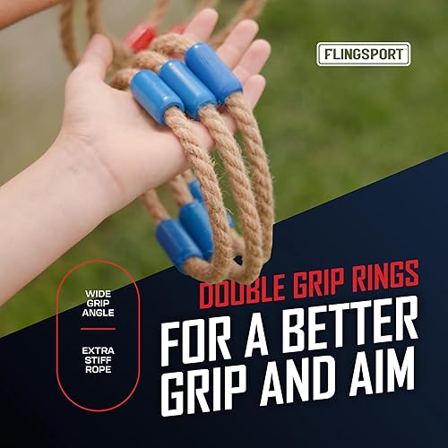 Miniatura 2 de Juego de lanzamiento de anillos, incluye 6 anillos de cuentas dobles y estuche de transporte, juegos de césped al aire libre para niños, adultos y
