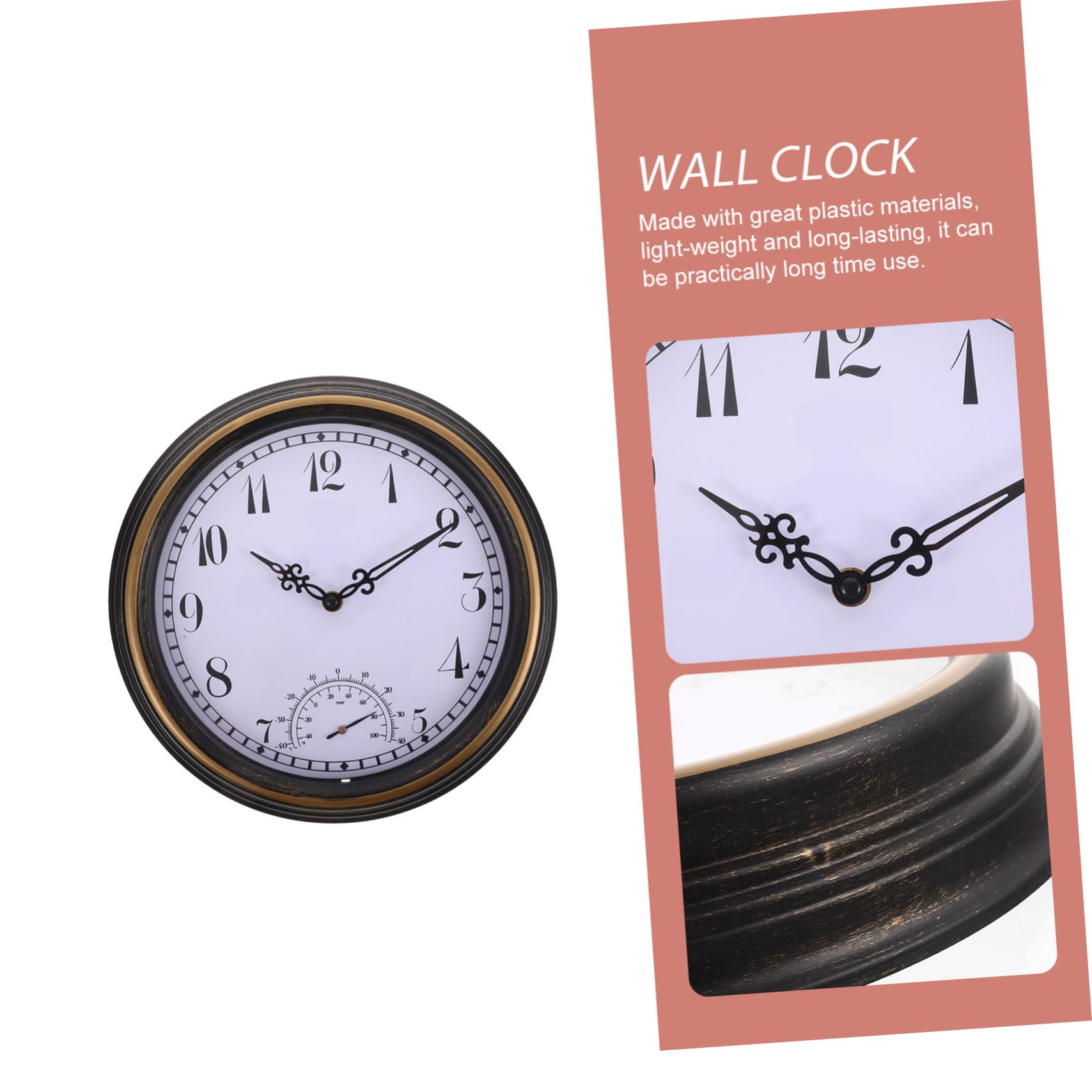 Garneck Orologio Da Parete Con Termometro Orologio Da Muro Moderno Per Casa e Camera Da Letto Decorazione Pratica