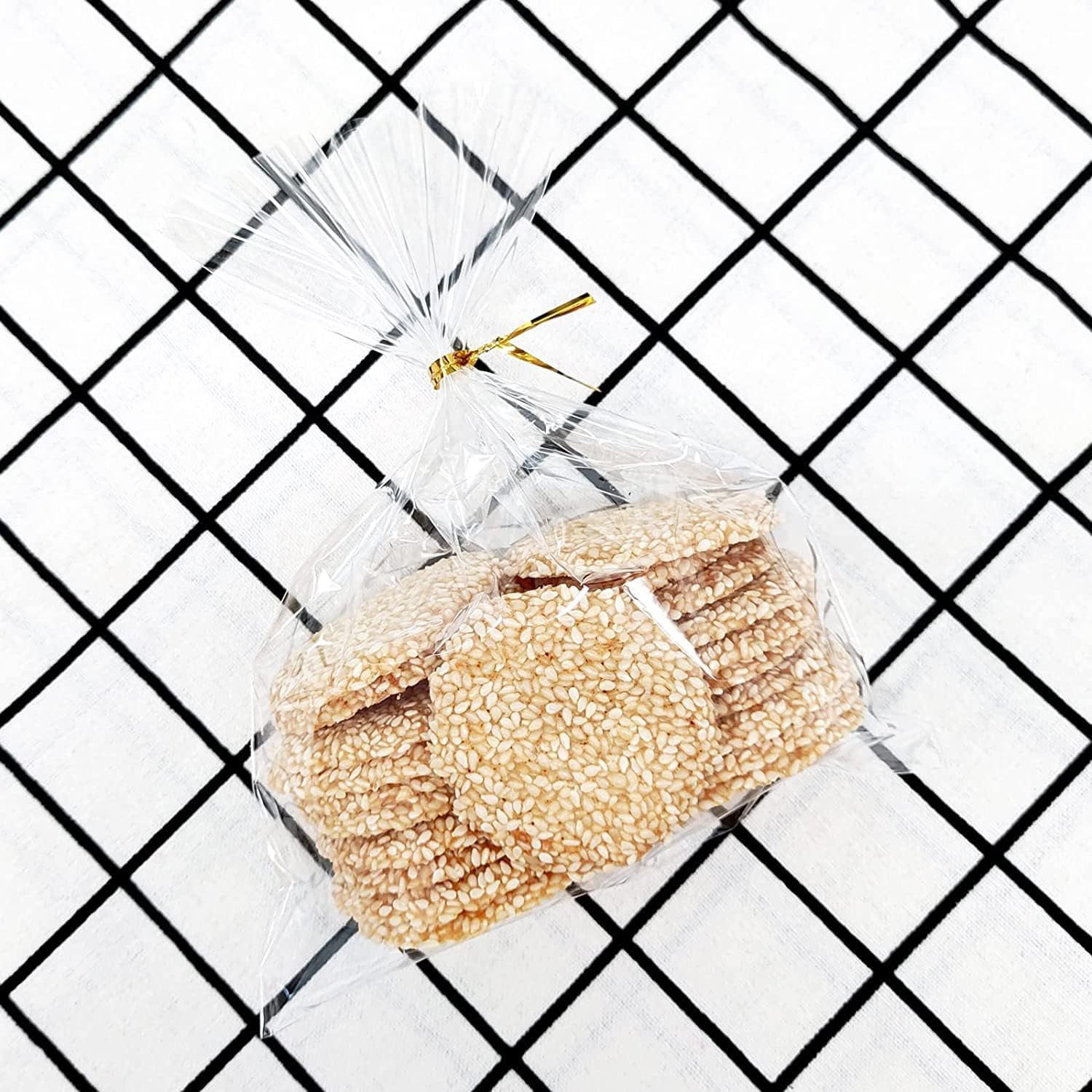100PCS Cellophane Bags 6x9 inches, Clear Treat Bags with 4’’ Twist Ties, Plastic Cello Bags - 1.4 mils Thick OPP Rice Crispy Bags for Gift Goodie Favor Candy Cake Pop Birthday Party Cookies (6’’ x 9’’) image 3
