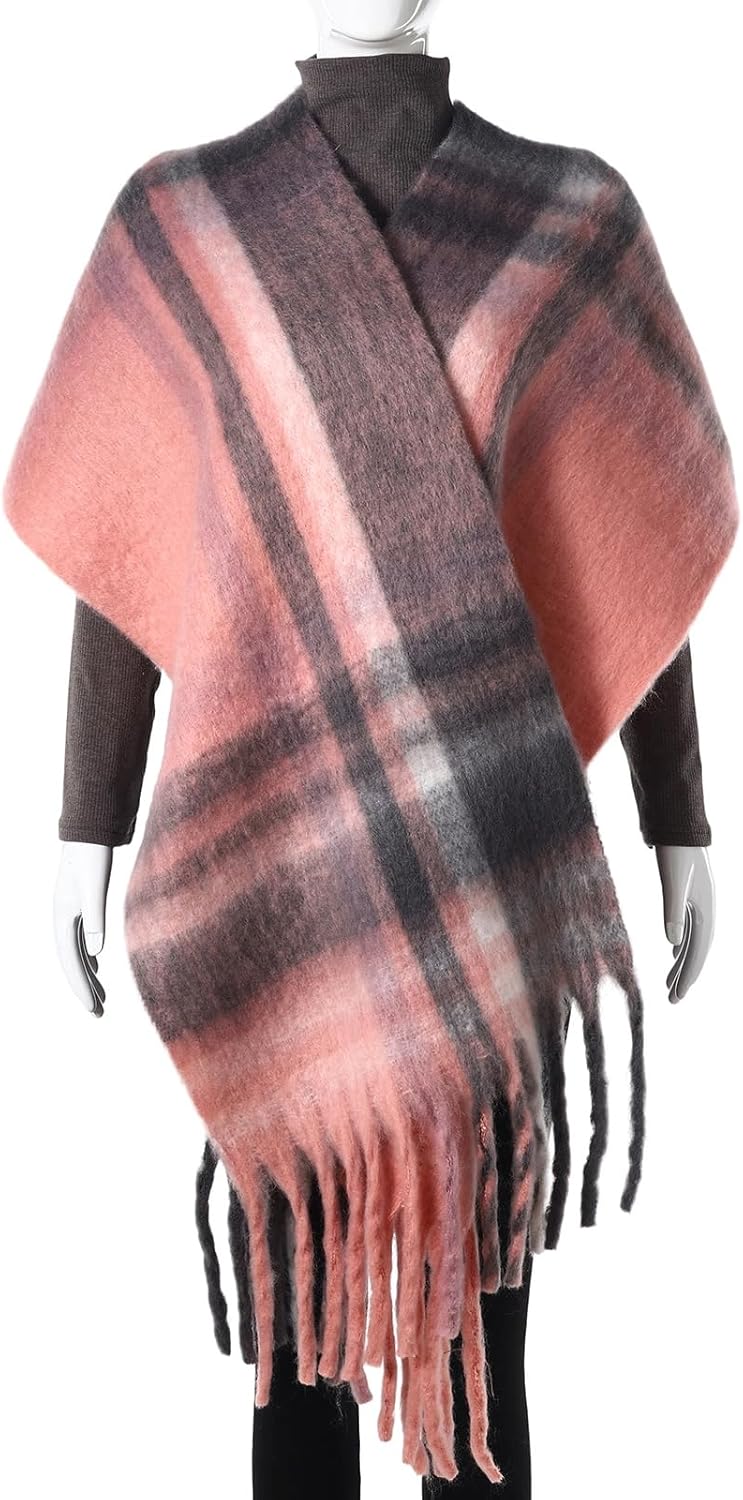 AUSEKALY Women's Scarf Big Colorful Thick Blanket Wrap Winter Oversized Warm Chunky Scarves Solid - Image 3