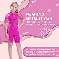 Vista 4 de Goldfin - Traje de neopreno para niños, 2 mm y 3 mm, con cremallera frontal, para niños pequeños, mantiene el calor para deportes acuáticos, surf