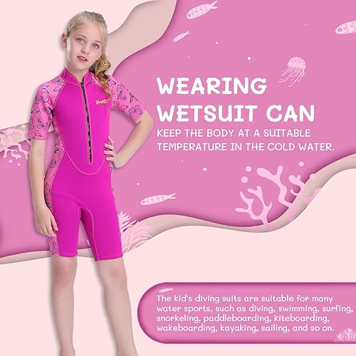 Miniatura 4 de Goldfin Traje de neopreno para niños y niñas, 0.079 pulgadas, 0.118 pulgadas, con cremallera frontal, para mantener el calor para deportes