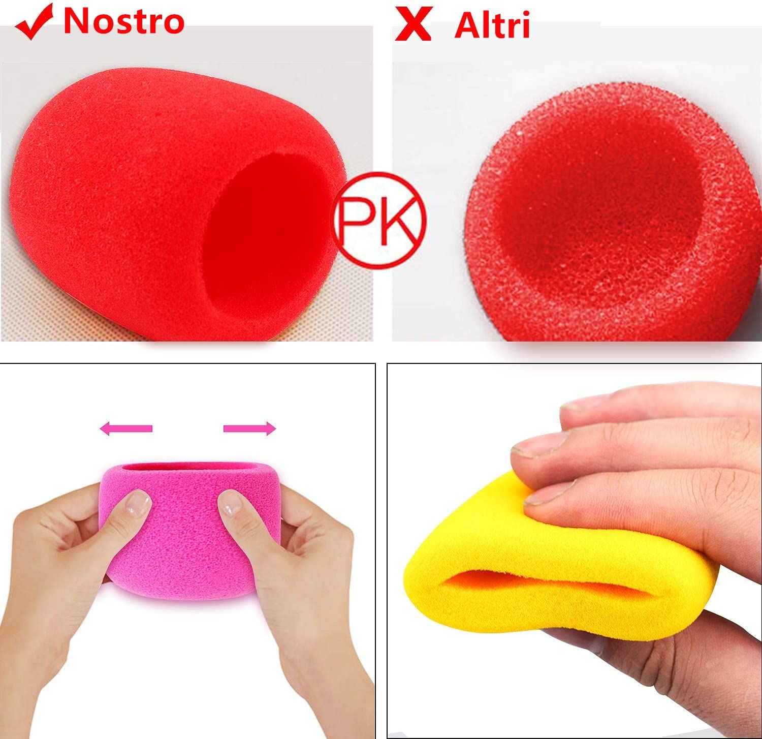 30 Coperture In Schiuma Per Microfono - Filtro Anti-Pop Per Karaoke, DJ E Studio, 10 Colori Diversi