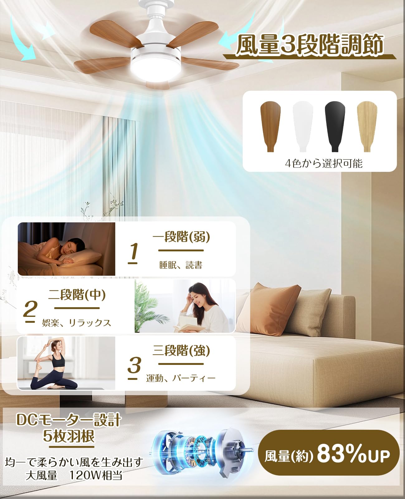 Amazon.co.jp : 【節電・目に優しい】TENKOO&YOU シーリングファン