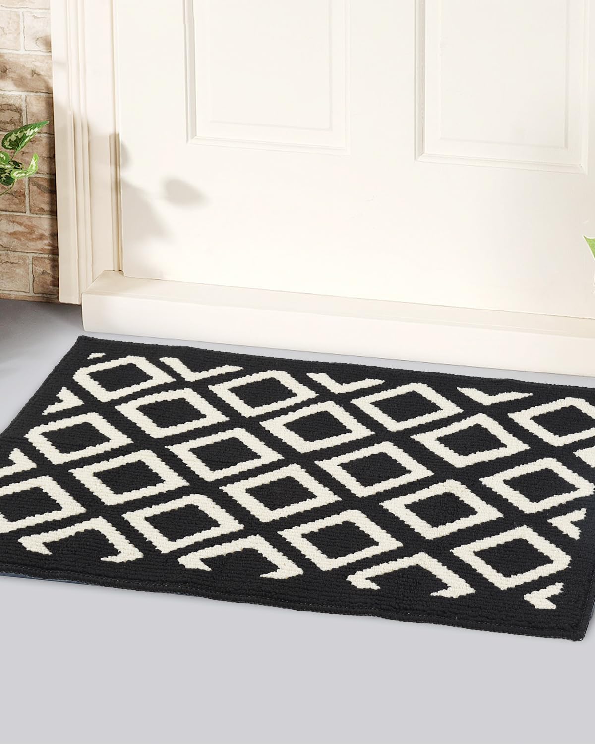 OTraki Door Mat 60x90 cm, Door Mat Outdoor/Indoor, Washable Door Mat Heavy Duty, Black Dirt Trapper Door Matts, Durable & Non-slip Floor Mat for Garden/Bathroom/Stair/Kitchen/Pet