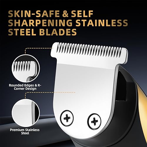 Miniatura 2 de Recortadora de barba para hombres, recortadora de pelo recargable para hombres, kit de aseo eléctrico para barba, cara, cuello, ingle y paisajismo,