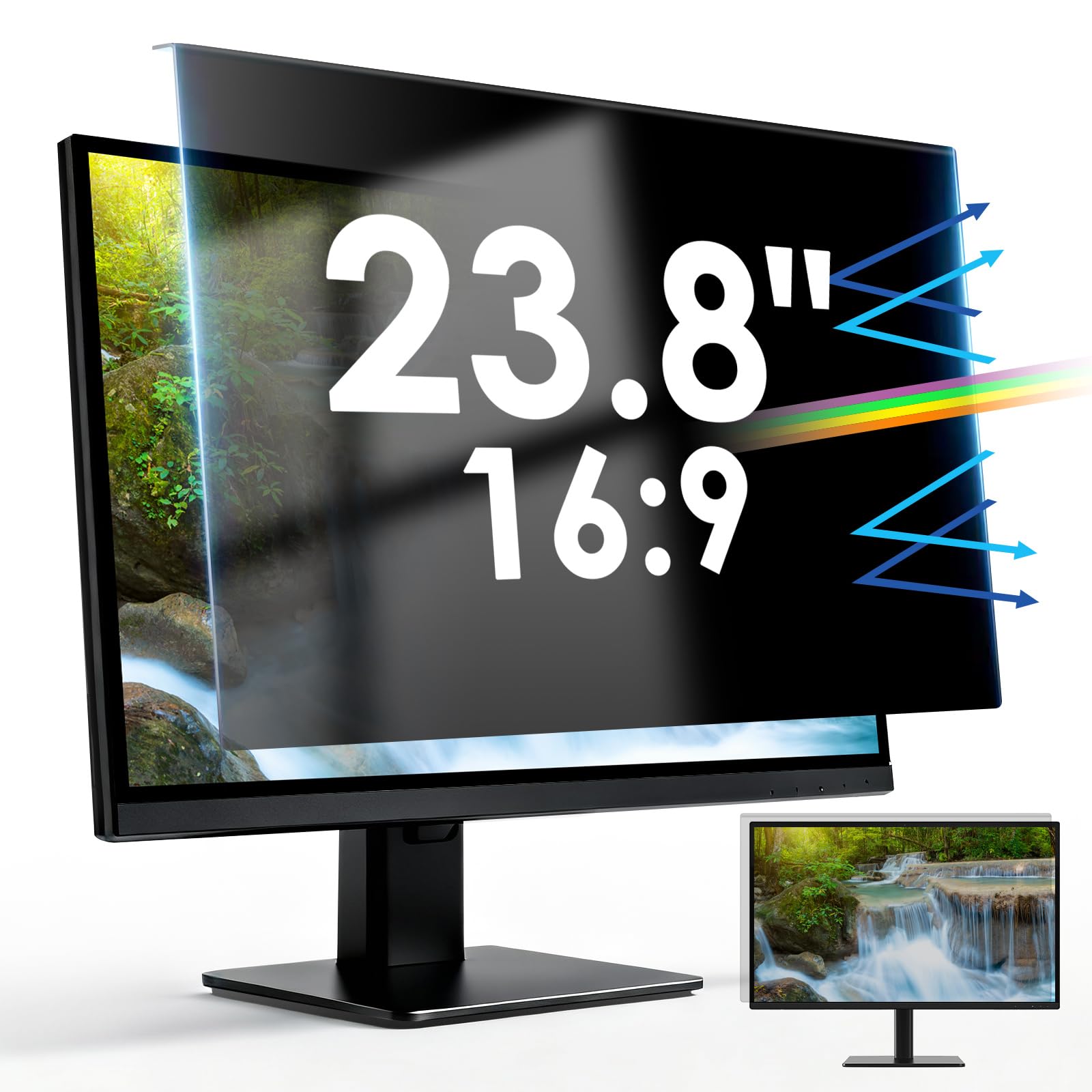 LAMA Filtro de pantalla de privacidad de computadora de 23.8 pulgadas, protector de pantalla de privacidad de 23.8 pulgadas (ancho x alto): 21.4 x 12.4 pulgadas), protector antiespía, antiarañazos