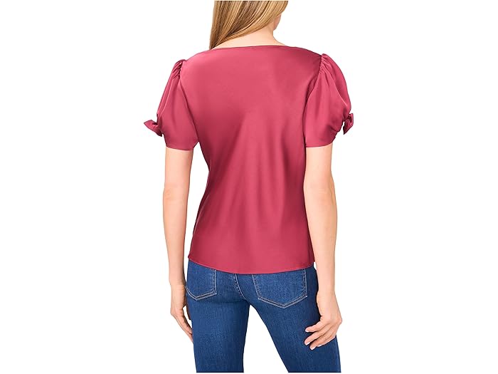 Cowl Neck Bubble Short Sleeve Top - Image 3