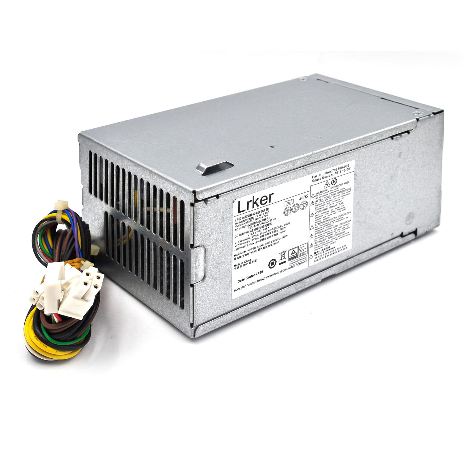 PS-4241-1HA 240W Power Supply Compatible with HP ProDesk 400 600 800 G1 G2 SFF, P/N: 751884-001, 751886-001, 702307-001, 702455-001 702309-001