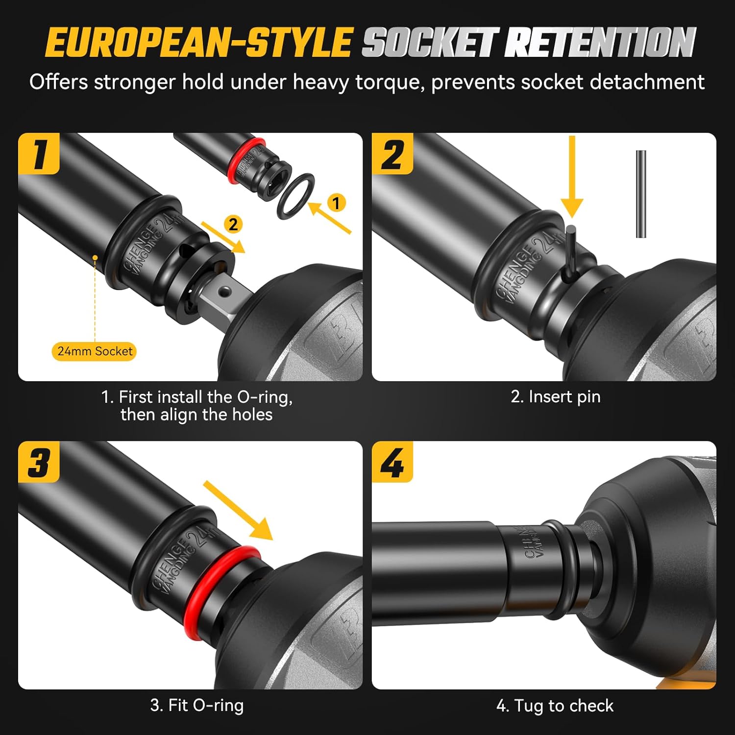 Cordless Impact Wrench for Dewalt 20V Battery, 1254Ft-lbs (1700N.m) 1/2 Inch Electric Impact Gun, 3 Speed High Torque Impact Driver with 6 Sockets, Impact Drill for Car Home Mower (No Battery)